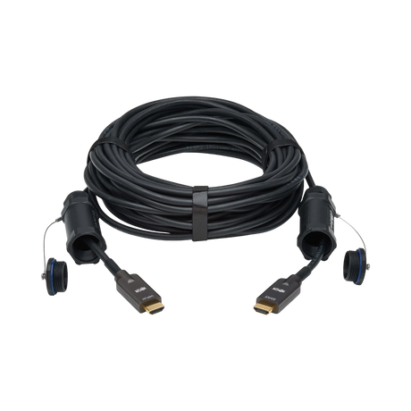 Tripp Lite High-Speed Armored HDMI Fiber Active Optical Cable (AOC) with Hooded Connectors, 4K @ 60 Hz, HDR, IP68, M/M, Black, 30 m (98 ft.) — Being Shipped