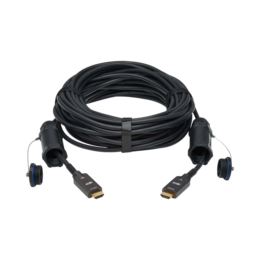Tripp Lite High-Speed Armored HDMI Fiber Active Optical Cable (AOC) with Hooded Connectors & Reel, 4K @ 60 Hz, HDR, IP68, M/M, Black, 70 m (230 ft.) — Being Shipped