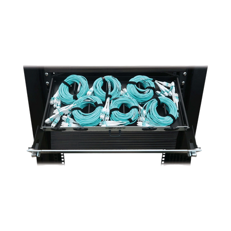 Tripp Lite Preloaded Fiber Panel, 1U, 6x (4x LC/LC Duplex M/M) 8F Trunk Cables, OM4 Multimode, 10 m (32.8 ft.) — Being Shipped