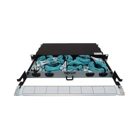 Tripp Lite Preloaded Fiber Panel, 1U, 6x (4x LC/LC Duplex M/M) 8F Trunk Cables, OM4 Multimode, 10 m (32.8 ft.) — Being Shipped