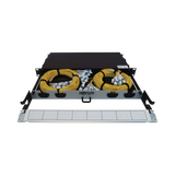 Tripp Lite Preloaded Fiber Panel, 1U, 2x (12x LC/LC Duplex M/M) 24F Trunk Cables, OS2 Singlemode, 20 m (65.6 ft.) — Being Shipped