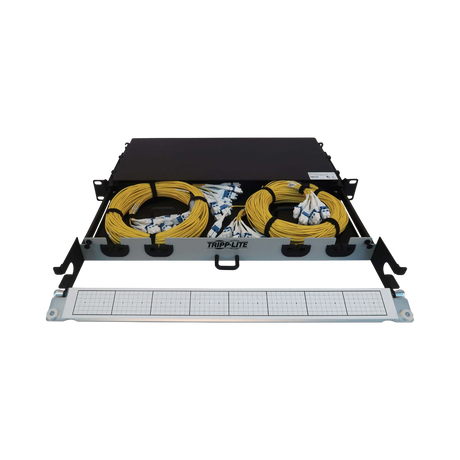Tripp Lite Preloaded Fiber Panel, 1U, 2x (12x LC/LC Duplex M/M) 24F Trunk Cables, OS2 Singlemode, 20 m (65.6 ft.) — Being Shipped
