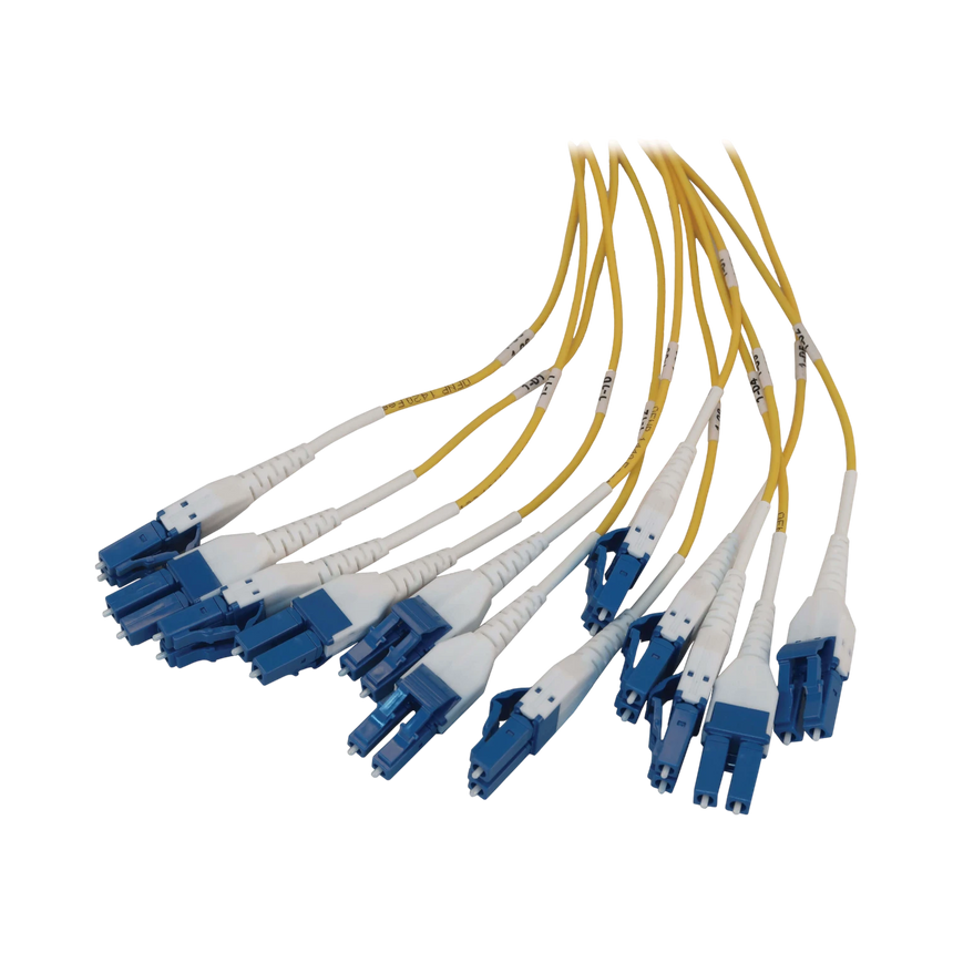 Tripp Lite Preloaded Fiber Panel, 1U, 2x (12x LC/LC Duplex M/M) 24F Trunk Cables, OS2 Singlemode, 20 m (65.6 ft.) — Being Shipped