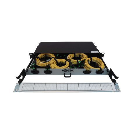 Tripp Lite Preloaded Fiber Panel, 1U, 4x (3x8F MTP/MPO-APC F/F) 24F Trunk Cables, OS2 Singlemode, 10 m (32.8 ft.) — Being Shipped