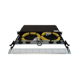 Tripp Lite Preloaded Fiber Panel, 1U - 2x (12F MTP/MPO-APC to 4x LC Duplex F/M) 8F Trunk Cables, OS2 Singlemode, 20 m (65.6 ft.) — Being Shipped