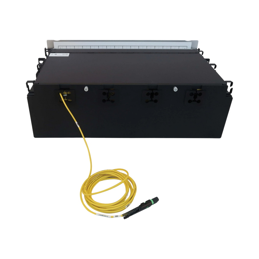 Tripp Lite Preloaded Fiber Patch Panel, 3U, 64x (12F MTP/MPO-APC to 4x LC Duplex F/F) 8F Trunk Cables, OS2 Singlemode, 3 m (9.8 ft.) — Being Shipped