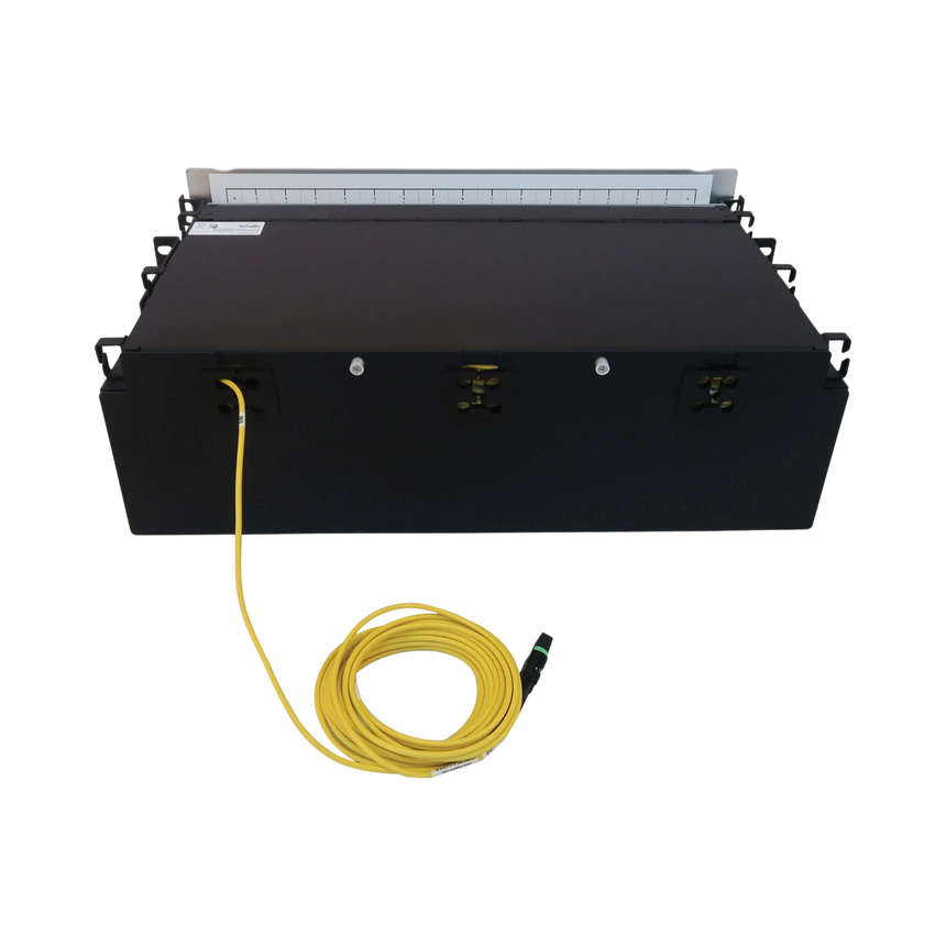 Tripp Lite Preloaded Fiber Patch Panel, 3U, 24x (12F MTP/MPO-APC to 4x LC Duplex F/F) 8F Trunk Cables, OS2 Singlemode, 10 m (32.8 ft.) — Being Shipped