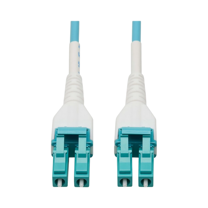 Tripp Lite 100G Duplex Multimode 50/125 OM4 Armored Fiber Optic Cable (LC/LC Duplex M/M), LSZH, Aqua, 30 m (98.4 ft.) — Being Shipped