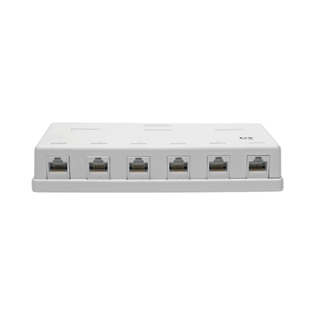 Tripp Lite Pre-Configured Unshielded Cat6 6-Port Surface-Mount Box, 110 IDC, RJ45, White — Being Shipped