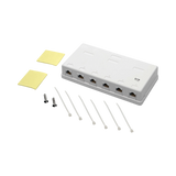 Tripp Lite Pre-Configured Unshielded Cat6 6-Port Surface-Mount Box, 110 IDC, RJ45, White — Being Shipped