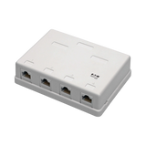 Tripp Lite Pre-Configured Unshielded Cat6 4-Port Surface-Mount Box, 110 IDC, RJ45, White — Being Shipped