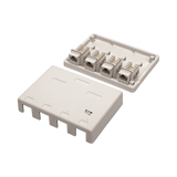Tripp Lite Pre-Configured Unshielded Cat6 4-Port Surface-Mount Box, 110 IDC, RJ45, White — Being Shipped