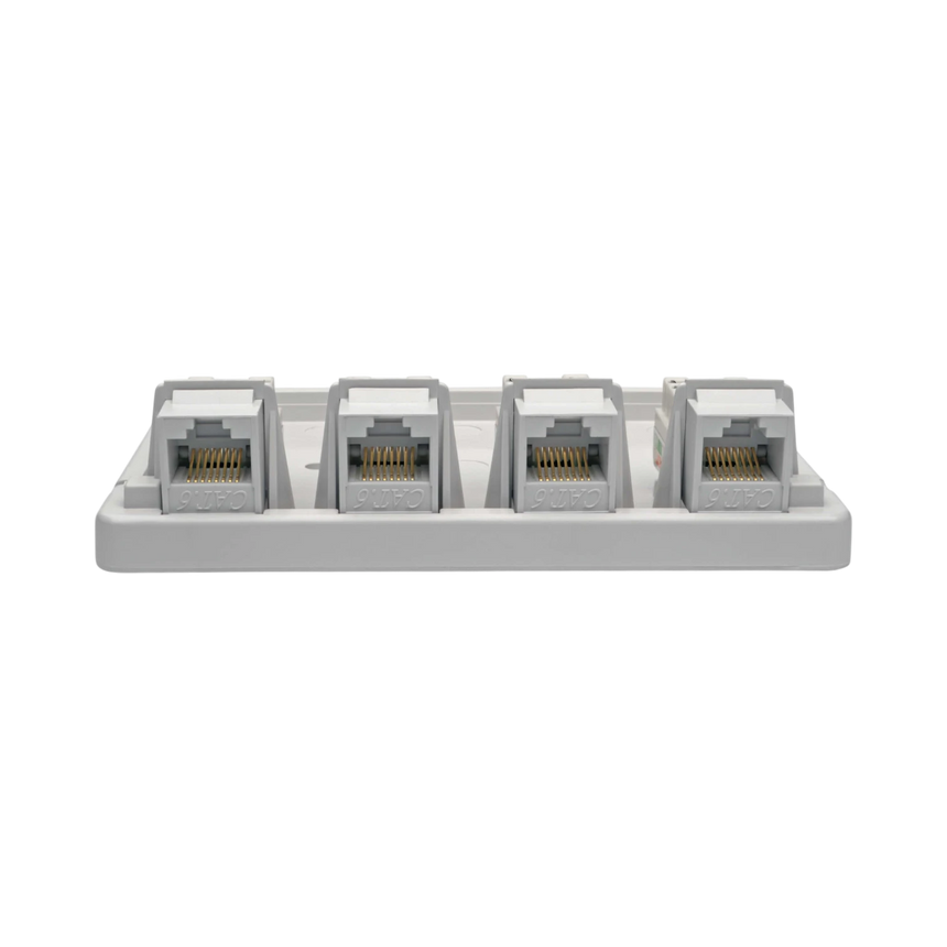 Tripp Lite Pre-Configured Unshielded Cat6 4-Port Surface-Mount Box, 110 IDC, RJ45, White — Being Shipped