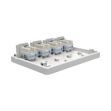 Tripp Lite Pre-Configured Unshielded Cat6 4-Port Surface-Mount Box, 110 IDC, RJ45, White — Being Shipped