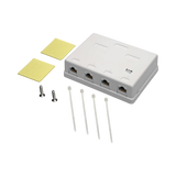 Tripp Lite Pre-Configured Unshielded Cat6 4-Port Surface-Mount Box, 110 IDC, RJ45, White — Being Shipped