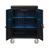 Tripp Lite Safe-IT UV Locking Storage Cart for Mobile Devices and AV Equipment, Wood-Grain Top — Being Shipped