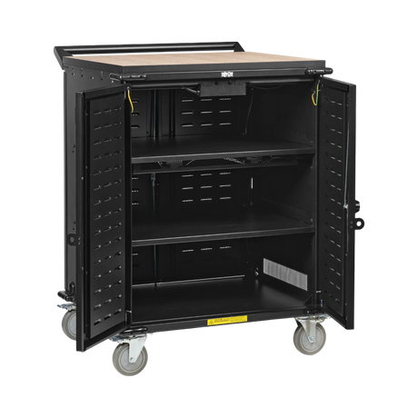Tripp Lite Safe-IT UV Locking Storage Cart for Mobile Devices and AV Equipment, Wood-Grain Top — Being Shipped
