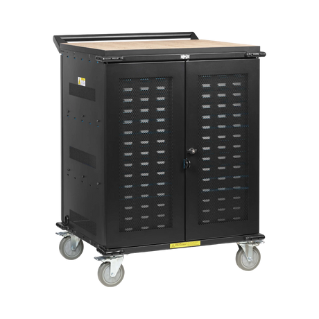 Tripp Lite Safe-IT UV Locking Storage Cart for Mobile Devices and AV Equipment, Wood-Grain Top — Being Shipped