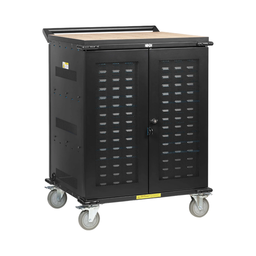 Tripp Lite Safe-IT UV Locking Storage Cart for Mobile Devices and AV Equipment, Wood-Grain Top — Being Shipped