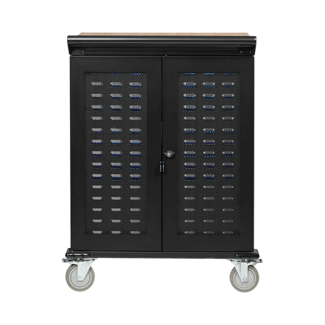 Tripp Lite Safe-IT UV Locking Storage Cart for Mobile Devices and AV Equipment, Wood-Grain Top — Being Shipped