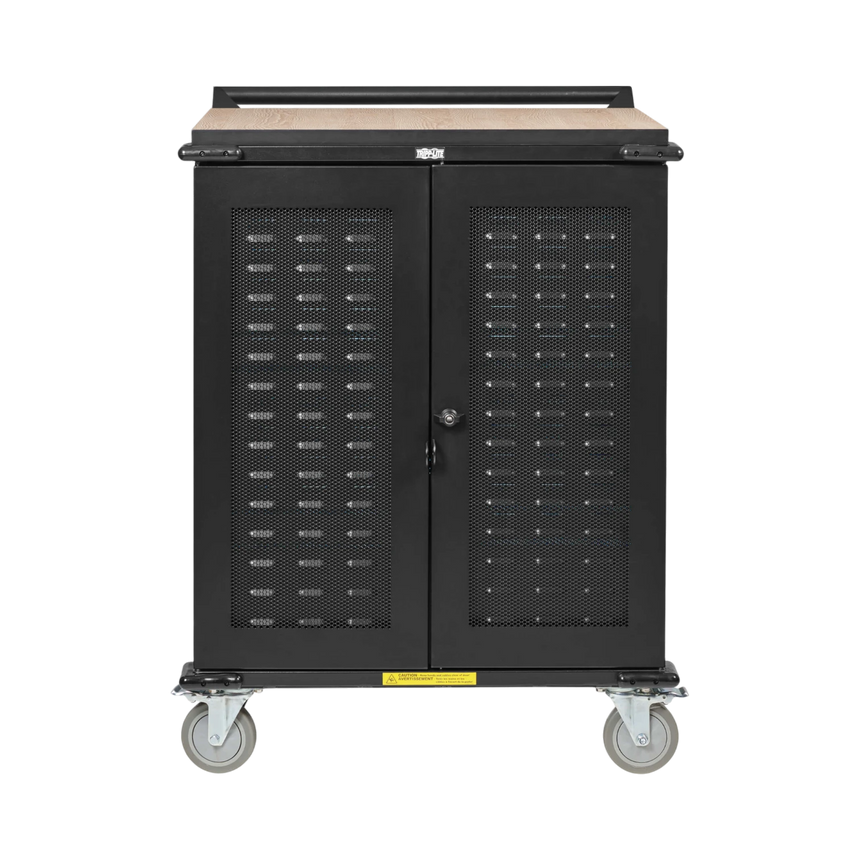 Tripp Lite Safe-IT UV Locking Storage Cart for Mobile Devices and AV Equipment, Wood-Grain Top — Being Shipped