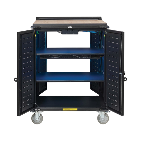 Tripp Lite Safe-IT UV Locking Storage Cart for Mobile Devices and AV Equipment, Wood-Grain Top — Being Shipped