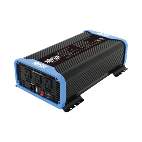Tripp Lite 1000W Light-Duty Compact Power Inverter, 3x 5-15R, USB Charging, Pure Sine Wave, Wired Remote — Being Shipped