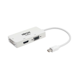 Tripp Lite Keyspan Mini DisplayPort to VGA/DVI/HDMI All-in-One Video Converter Adapter, White, 6-in. (15.24 cm) — Being Shipped