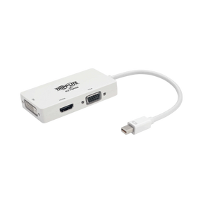 Tripp Lite Keyspan Mini DisplayPort to VGA/DVI/HDMI All-in-One Video Converter Adapter, White, 6-in. (15.24 cm) — Being Shipped