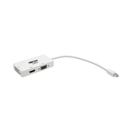 Tripp Lite Keyspan Mini DisplayPort to VGA/DVI/HDMI All-in-One Video Converter Adapter, White, 6-in. (15.24 cm) — Being Shipped