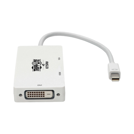 Tripp Lite Keyspan Mini DisplayPort to VGA/DVI/HDMI All-in-One Video Converter Adapter, White, 6-in. (15.24 cm) — Being Shipped