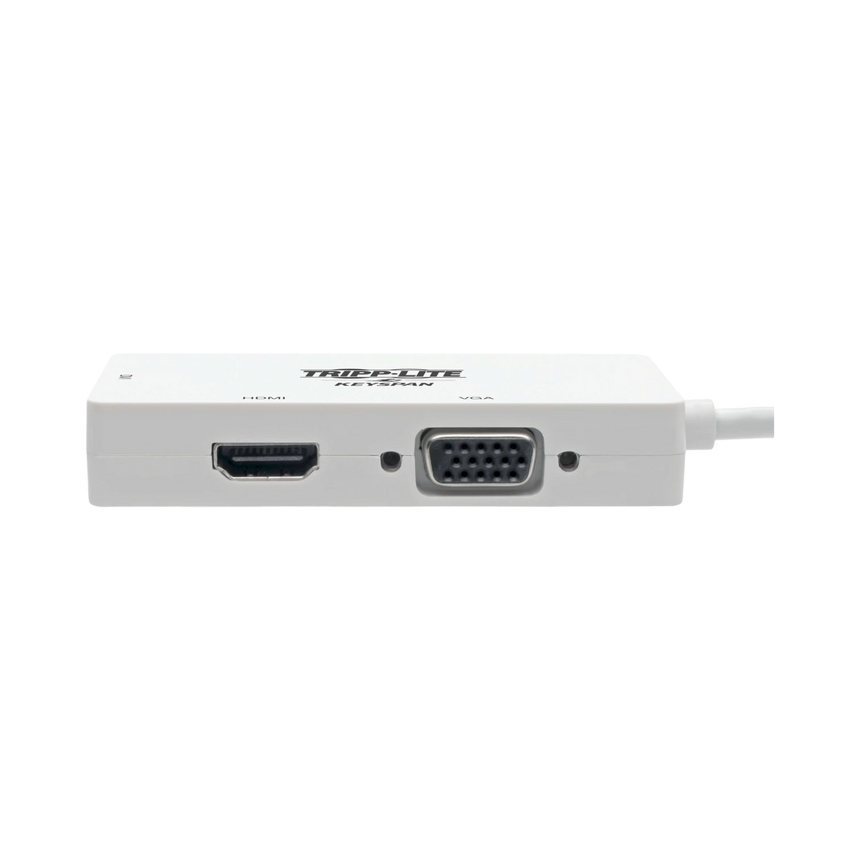 Tripp Lite Keyspan Mini DisplayPort to VGA/DVI/HDMI All-in-One Video Converter Adapter, White, 6-in. (15.24 cm) — Being Shipped