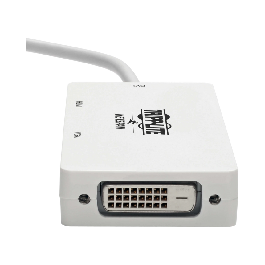 Tripp Lite Keyspan Mini DisplayPort to VGA/DVI/HDMI All-in-One Video Converter Adapter, White, 6-in. (15.24 cm) — Being Shipped