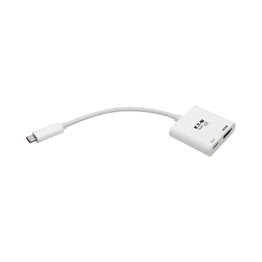 Tripp Lite USB-C to HDMI Adapter (M/F), 4K 60 Hz, 60W PD Charging, HDCP 2.2, White — Being Shipped