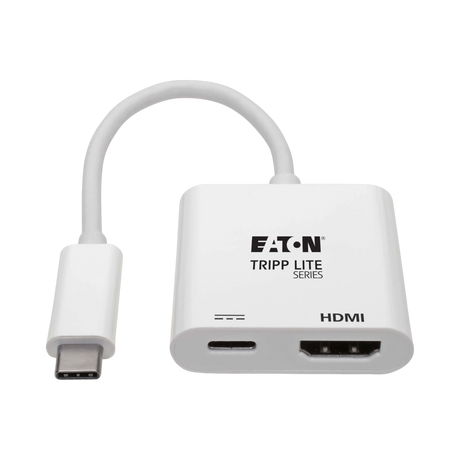 Tripp Lite USB-C to HDMI Adapter (M/F), 4K 60 Hz, 60W PD Charging, HDCP 2.2, White — Being Shipped