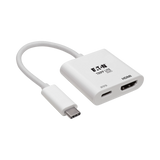 Tripp Lite USB-C to HDMI Adapter (M/F), 4K 60 Hz, 60W PD Charging, HDCP 2.2, White — Being Shipped