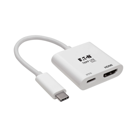 Tripp Lite USB-C to HDMI Adapter (M/F), 4K 60 Hz, 60W PD Charging, HDCP 2.2, White — Being Shipped