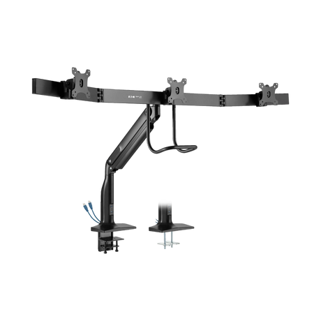 Tripp Lite Safe-IT Precision-Placement Triple-Display Desk Clamp/Grommet with premium gas spring arm and Antimicrobial Tape for 17" to 32" Displays — Being Shipped
