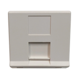 Tripp Lite 1-Port European-Style Insert, Unloaded Shuttered Angled Module, Icon Tab, White, TAA — Being Shipped