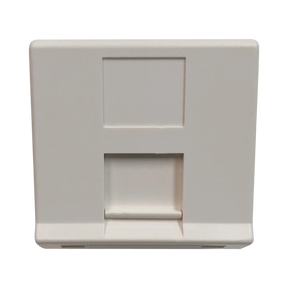 Tripp Lite 1-Port European-Style Insert, Unloaded Shuttered Angled Module, Icon Tab, White, TAA — Being Shipped