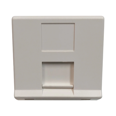 Tripp Lite 1-Port European-Style Insert, Unloaded Shuttered Angled Module, Icon Tab, White, TAA — Being Shipped