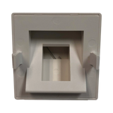Tripp Lite 1-Port European-Style Insert, Unloaded Shuttered Angled Module, Icon Tab, White, TAA — Being Shipped