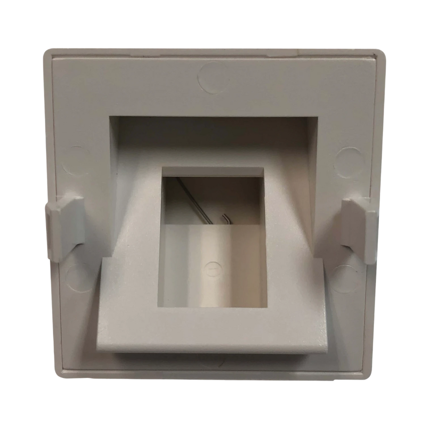 Tripp Lite 1-Port European-Style Insert, Unloaded Shuttered Angled Module, Icon Tab, White, TAA — Being Shipped