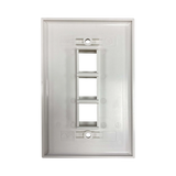Tripp Lite Safe-IT 3-Port Single-Gang Keystone Wall Plate, Antibacterial, Ivory Matte, TAA — Being Shipped