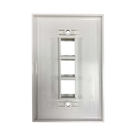 Tripp Lite Safe-IT 3-Port Single-Gang Keystone Wall Plate, Antibacterial, Ivory Matte, TAA — Being Shipped