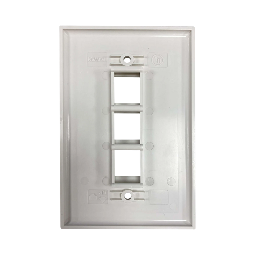 Tripp Lite Safe-IT 3-Port Single-Gang Keystone Wall Plate, Antibacterial, Ivory Matte, TAA — Being Shipped