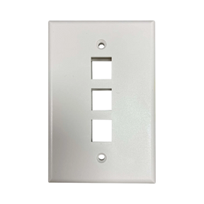 Tripp Lite Safe-IT 3-Port Single-Gang Keystone Wall Plate, Antibacterial, Ivory Matte, TAA — Being Shipped