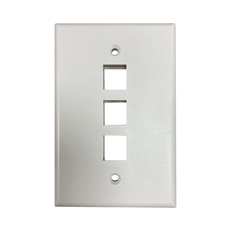 Tripp Lite Safe-IT 3-Port Single-Gang Keystone Wall Plate, Antibacterial, Ivory Matte, TAA — Being Shipped
