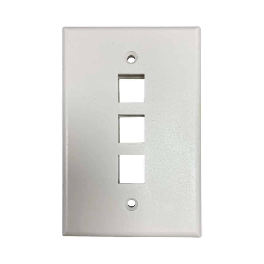 Tripp Lite Safe-IT 3-Port Single-Gang Keystone Wall Plate, Antibacterial, Ivory Matte, TAA — Being Shipped