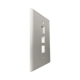Tripp Lite Safe-IT 3-Port Single-Gang Keystone Wall Plate, Antibacterial, Ivory Matte, TAA — Being Shipped